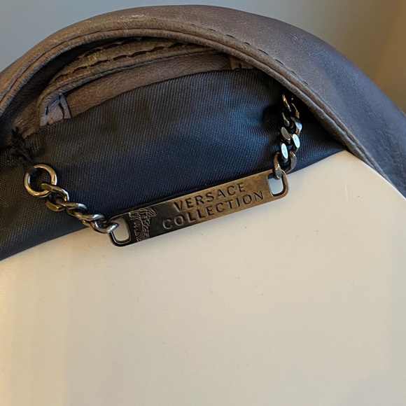 Versace Collection Leather Motorcycle Blue Men Jacket - Size: 56 US L - XL - Picture 5 of 8